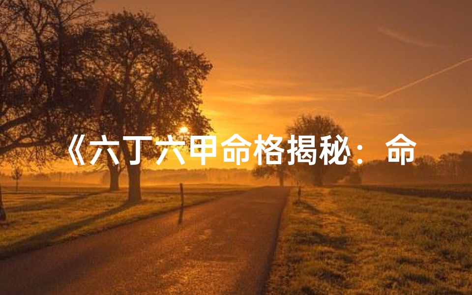 《六丁六甲命格揭秘：命理学智慧探秘之旅》