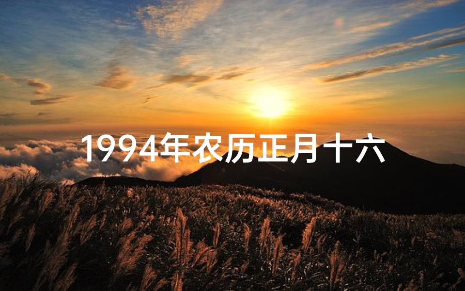 1994年农历正月十六生辰八字_1994年农历正月十六生辰八字命理