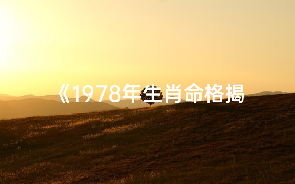 《1978年生肖命格揭秘：探寻你的命运密码》