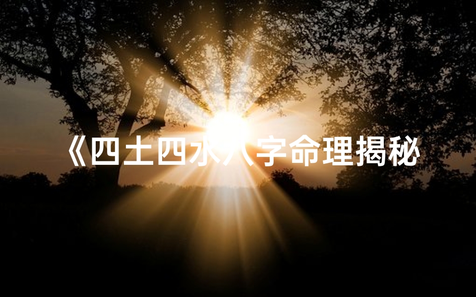 《四土四水八字命理揭秘：八字奥秘解析》