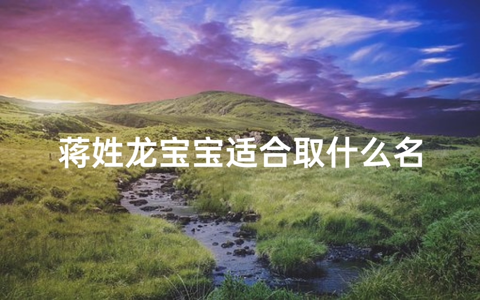 蒋姓龙宝宝适合取什么名字