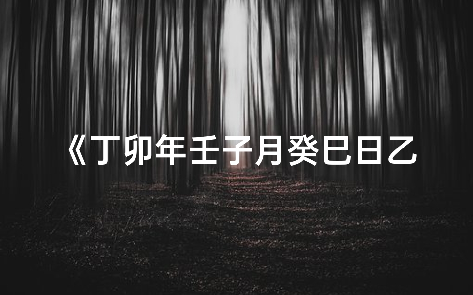 《丁卯年壬子月癸巳日乙卯时女命八字解析》