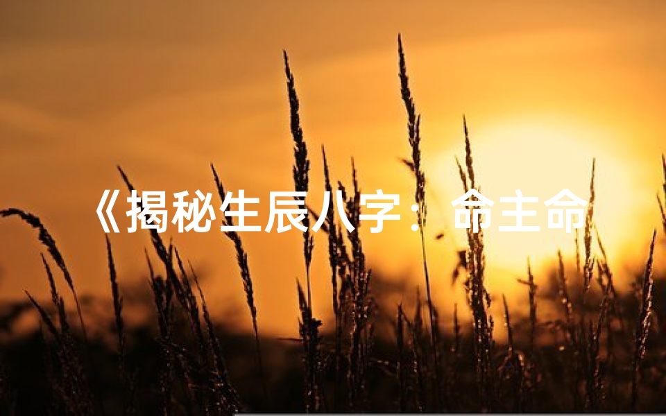 《揭秘生辰八字：命主命格大揭秘》