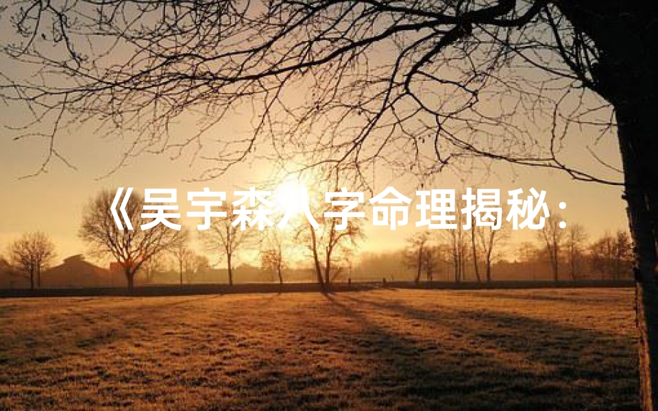 《吴宇森八字命理揭秘：命运轨迹深度分析》