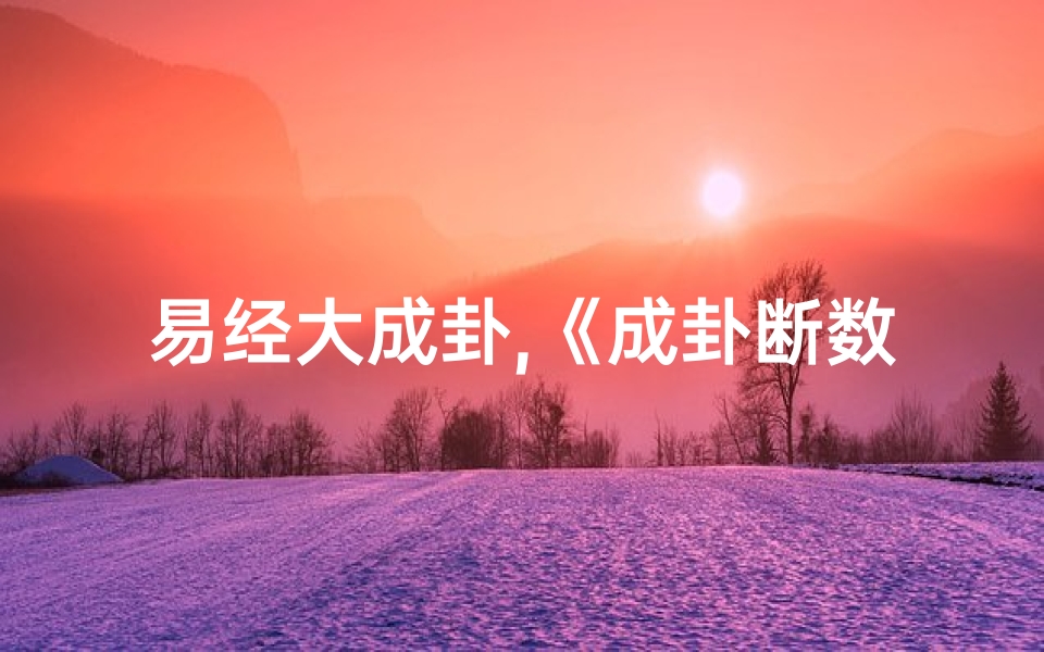 易经大成卦,《成卦断数字吉凶解卦图：揭秘数字命运奥秘》