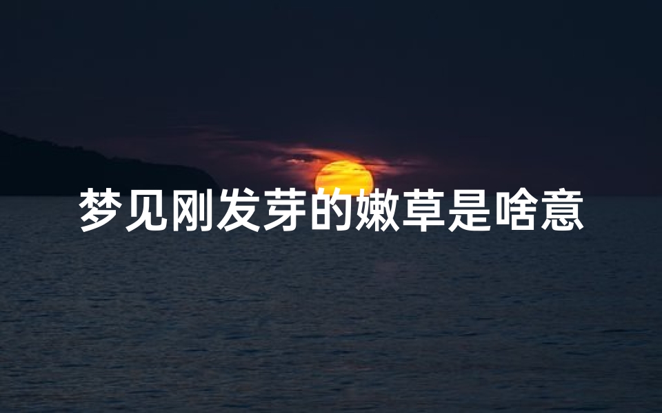 梦见刚发芽的嫩草是啥意思、梦见发新芽