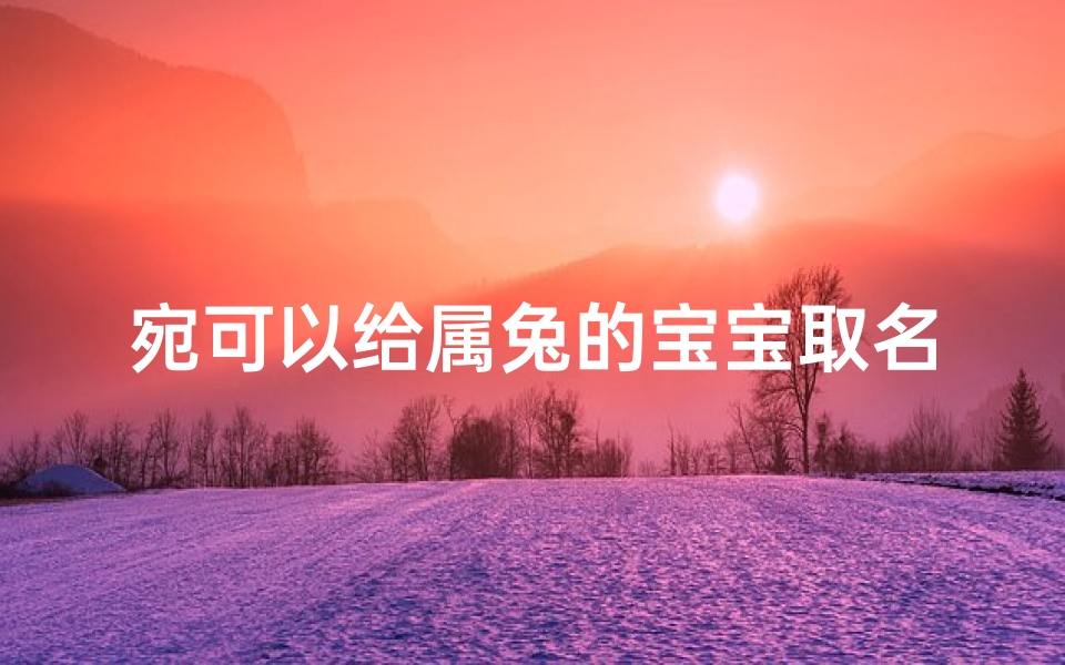 宛可以给属兔的宝宝取名字吗