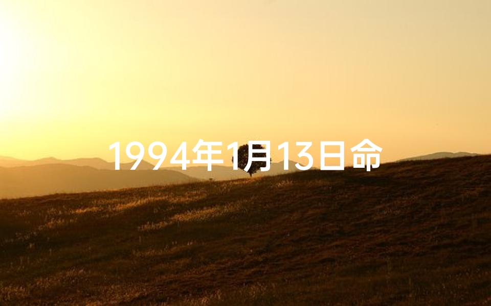 1994年1月13日命格;1994年1月13日：命运转折点