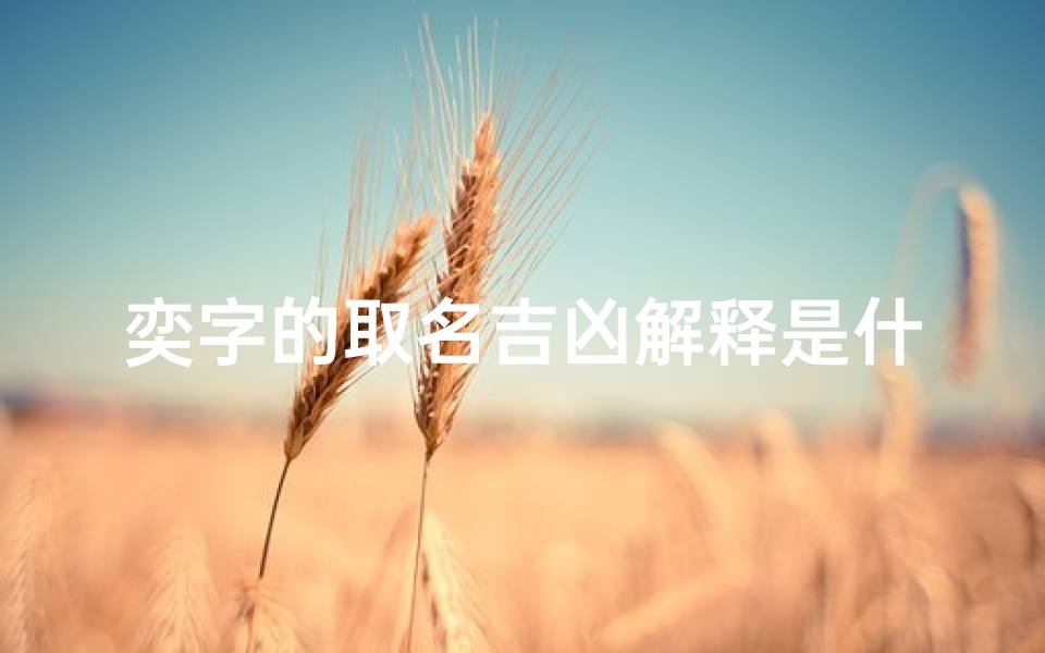 奕字的取名吉凶解释是什么-《奕字取名吉凶解析：探寻名字中的智慧与奥秘》