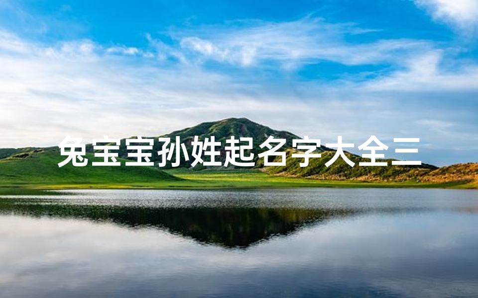 兔宝宝孙姓起名字大全三个字-孙姓男孩名字大全2021属兔