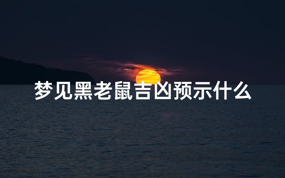 梦见黑老鼠吉凶预示什么;梦见黑老鼠是什么预兆